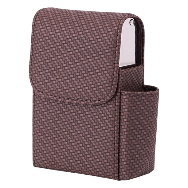 Soporte para encendedor de cigarrillos Estuche rígido Soporte para encendedor Diseño de 20 Capacidad Soporte de acero inoxidable Unisex para Marrón Sunnimix Estuches para cigarros portátiles
