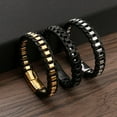 thumbnail image 4 of Men's Leather Braided Bracelet Stainless Steel Bracelet Father's Day Birthday Gifts Jewelry Gifts for Men 8.5" Classic Men Wristband, 4 of 4