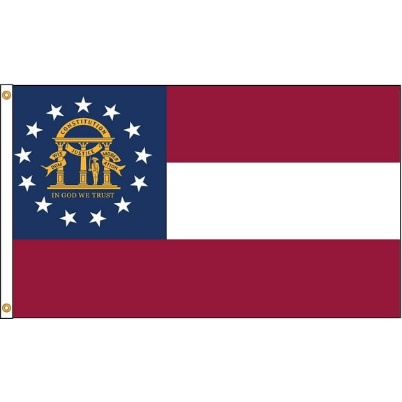 Annin Flagmakers Georgia State Flag USA-Made to Official State Design Specifications, 5 x 8 Feet (Model 141164) CA2
