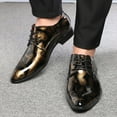 thumbnail image 5 of Yindaity Oxford Shoes for Men Men's Dress Shoes Formal Business Classic Lace Up Wingtip Oxford Shoes Gold,10.5, 5 of 6