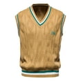 thumbnail image 1 of EGNMCR Pull Col Roulé pour Hommes, Pulls Décontractés Sans Manches à Motif Rhomboïde, Pull Col Rond Men Sweater, 1 of 9