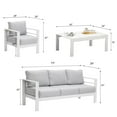 thumbnail image 3 of CozyHom 5-Pieces Aluminum Outdoor Conversation Sets with Table And Cushions, White/Light Grey, 3 of 9