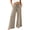 Khaki, variant on Women's Fall Wide Leg Long TrousersHigh Waist ed Drawstring Side Pockets Loose Outdoor Bottom Wear