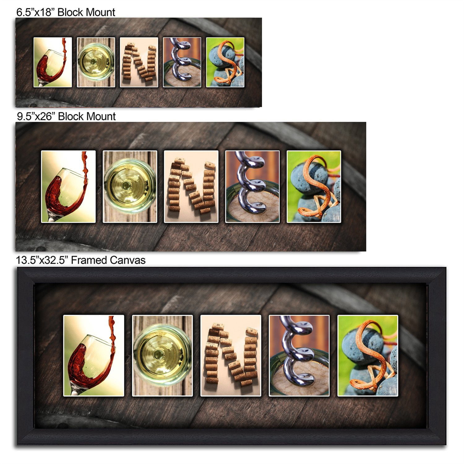 Personalized Wine Canvas Wall Art, Live Preview, Choose Each Photo, Multiple Options