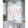 thumbnail image 5 of Green Plaid Farmhouse Sheer Curtains 54 Inch Length 2 Panels Set for Living Room/Bedroom, Watercolor Cute Country Pigs Checkered Kitchen Curtains Grommet Curtains Window Treatments 42"x54"x2, 5 of 7