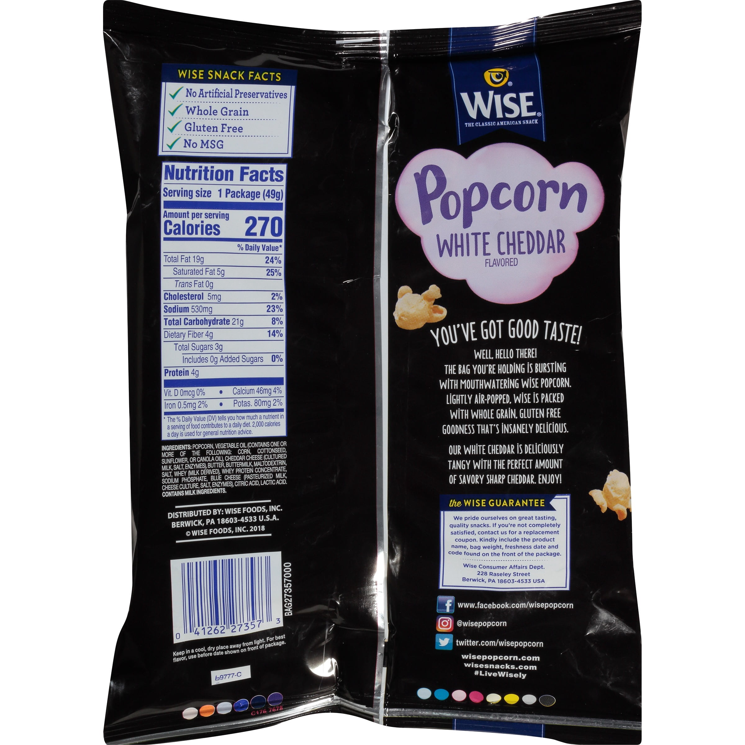 wise white cheddar popcorn