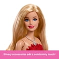 thumbnail image 6 of Barbie Mattel 80th Anniversary Ruby-Red Celebration Fashion Doll Wearing Red Dress with Accessories, 6 of 8