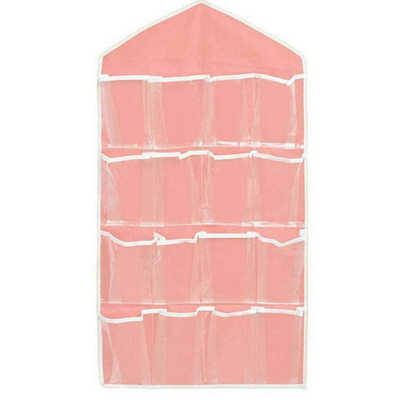 Grandest Birch 16 Pockets Clear Over Door Hanging Bag Shoes Rack Hanger Storage Organizer Pouch Hanging Bag 16 Pockets Large Capac