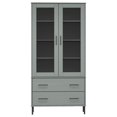 thumbnail image 2 of vidaXL Adult Standard Tall Bookcase with Metal Legs Grey 85x35x172.5 cm Solid Wood OSLO, 2 of 5