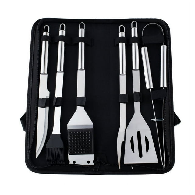 6 uds utensilios para barbacoa, Kit de barbacoa herramienta para barbacoa de acero inoxidable, juego de barbacoa portátil, utensilios para barbacoa, accesorios para barbacoa para
