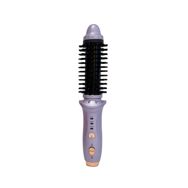 Cepillo redondo térmico recargable por USB - Mini rizador de cerámica con 3 ajustes de temperatura para viajes, peinado del cabello corto