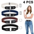 thumbnail image 1 of Cinturón ajustable sin hebilla de 4 piezas, cinturón elástico invisible sin hebilla para jeans, cinturón elástico que combina con todo, sin hebilla y sin perforación para hombres y mujeres, 1 of 8