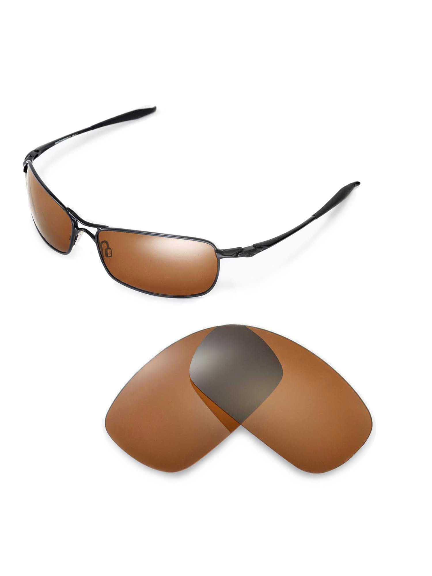 Walleva Brown Polarized Replacement Lenses for Oakley Crosshair   Sunglasses 