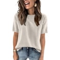 thumbnail image 4 of MEICHEN Women's Short Sleeve Pullover Fashion Crew Neck Knitted Shirt Elegant Lightweight Short Sleeve Spring Summer, 4 of 7