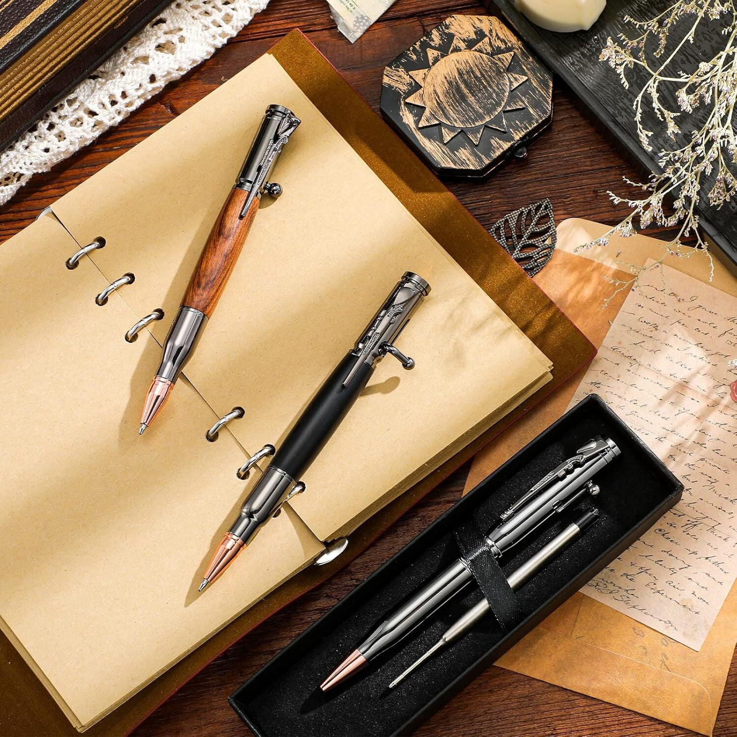 3 Sets Bolt Action Bullet Pen, Mens Gift, Tactical Writing Instrument