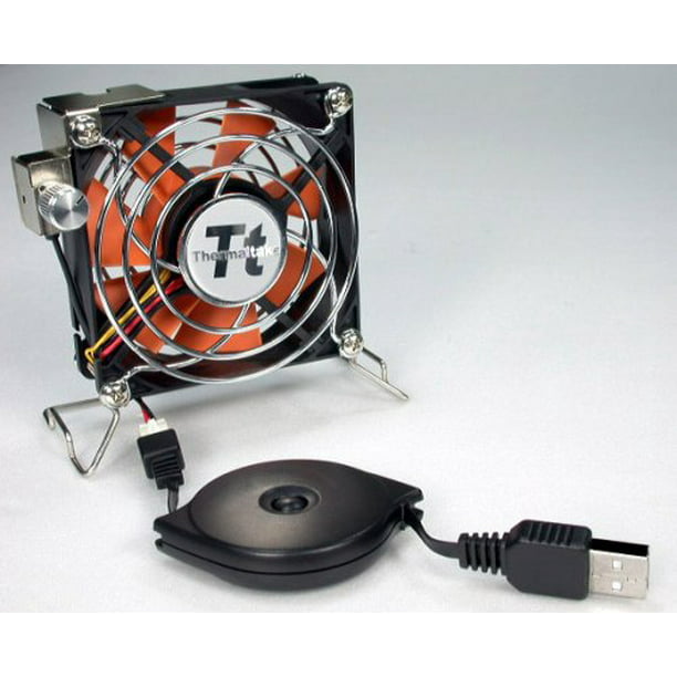 Thermaltake Mobile Fan II Adjustable Speed External USB Cooling Fan with  One-touch Retractable USB power cable box for Notebook Laptop Desktop. A1888