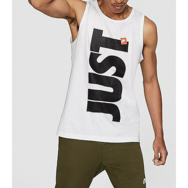 Nike Mens Tank Top Black Size 2XL Just Do It Graphic Print Tee 2XL