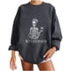 thumbnail image 5 of Sudadera extragrande de lana de manga larga con cuello redondo y estampado de calavera para mujer Fridja  hkj496, 5 of 7