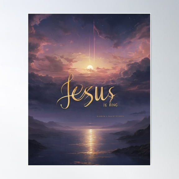 Jesus Is King Poster Wall Art, Modern Wall Decor For Living Room Bedroom, 12x18 UNFRAMED