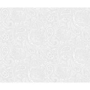 Quiltable Paisley Fabric, White