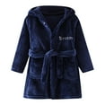 thumbnail image 4 of Quealent Kids Little Boys Girls Cartoon Hooded Bathrobe Toddler Robe Pajamas Sleepwear (Navy, 2-3 Years), 4 of 4