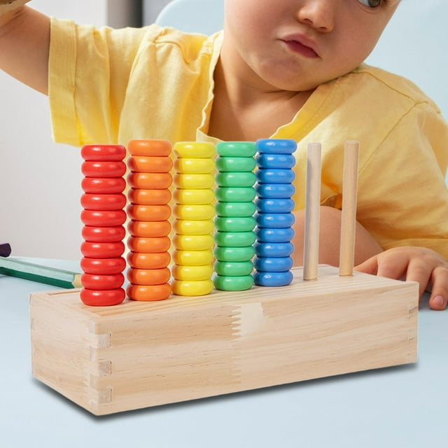 Juego de anillos apilables y clasificadores de colores para niños de 1, 2 y 3 años. Juguete sensorial práctico y fácil de usar para el desarrollo