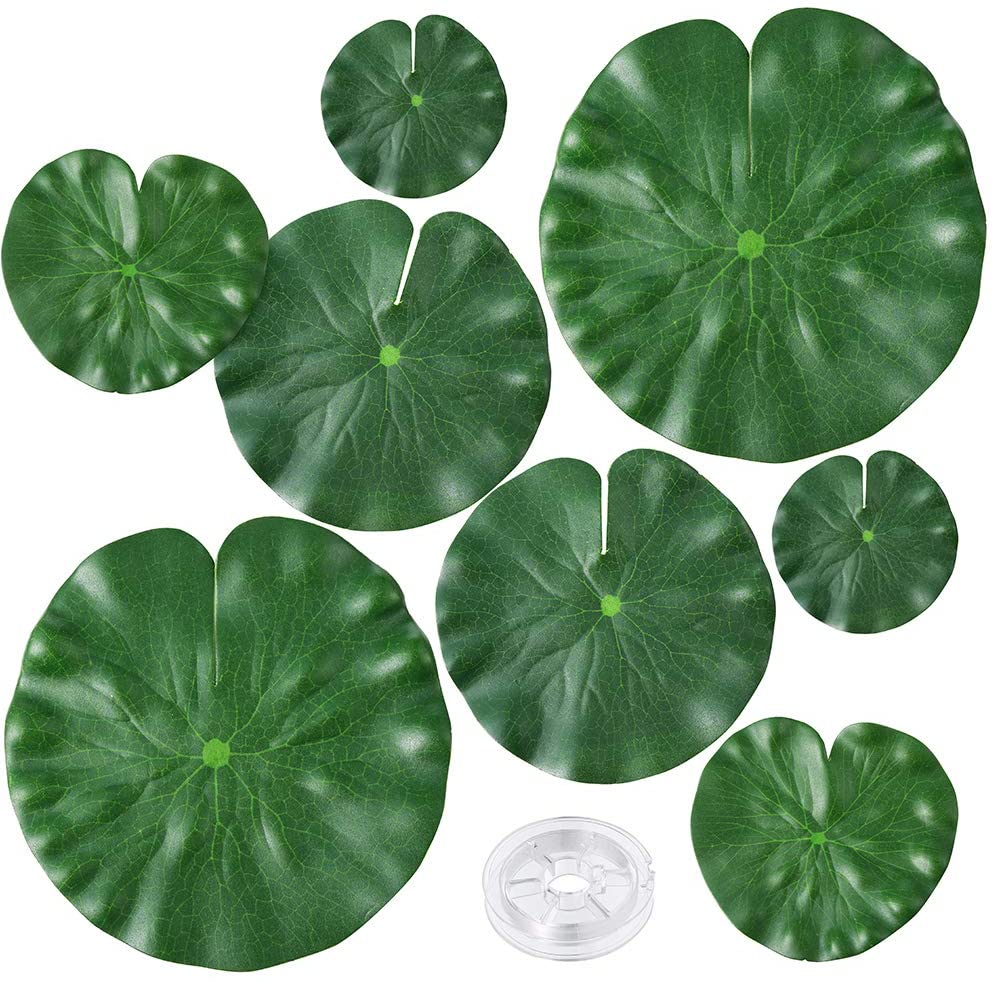 8 Pieces 4 Kinds Artificial Floating Plants Lily Pads With Fishing Line For Ponds Pool Aquarium Decorations Walmart Com Walmart Com