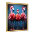 thumbnail image 2 of Designart "Family Fun Flamingo Beach Scenes" Coastal Framed Wall Art - Coastal Pink Coastal Tropical Hallway Framed Wall Art Decor, 2 of 6