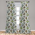 thumbnail image 5 of Ambesonne Jungle Curtains, Cones Evergreen Leaves Print, Pair of 28"x95", Grey Teal and Slate Brown, 5 of 5