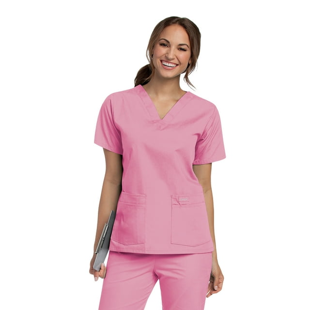Landau Haut de Blouse Médicale pour Femmes : 4 Poches, Coupe Classique Décontractée, Col en V Durable 8219