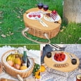 thumbnail image 3 of Cesta de picnic STBoo para 2 personas con mesa para vino y bolsa nevera beige, 3 of 9
