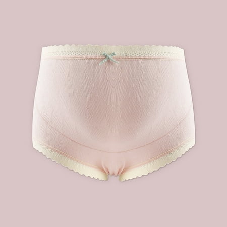 

Guzom Underwear for Women High Waist Brief Underwear Lace Comfort Shorts Panties- Pink Size L