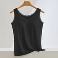 thumbnail image 5 of SGMVNU Women's Ribbed Sleeveless Tank Tops with Built in Bra, Lace Cowl Neck Casual Shirts Basic Camisole Undershirt, Black, Size M, 5 of 6