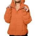 thumbnail image 2 of Luxalzxs Womens Quilted Pullover Puffer Jacket Oversized Long Sleeve Hooded Coats Winter Warm Lightweight Outwear with Pockets, 2 of 5