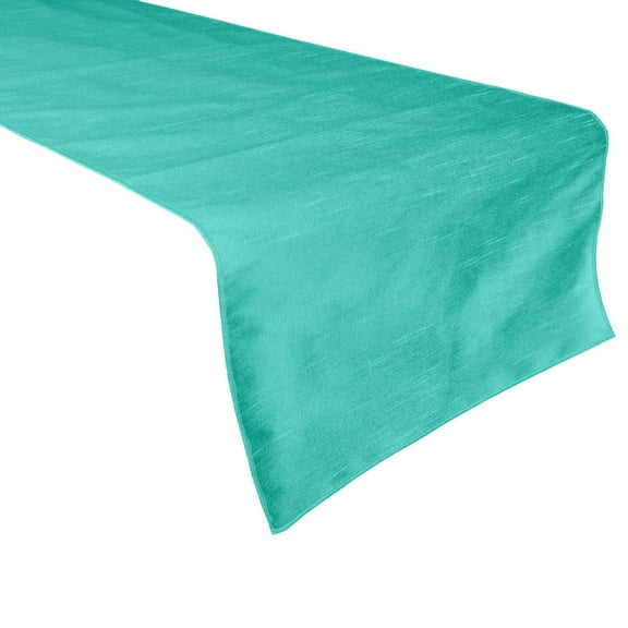 Faux Silk Dupioni Table Runner Aqua