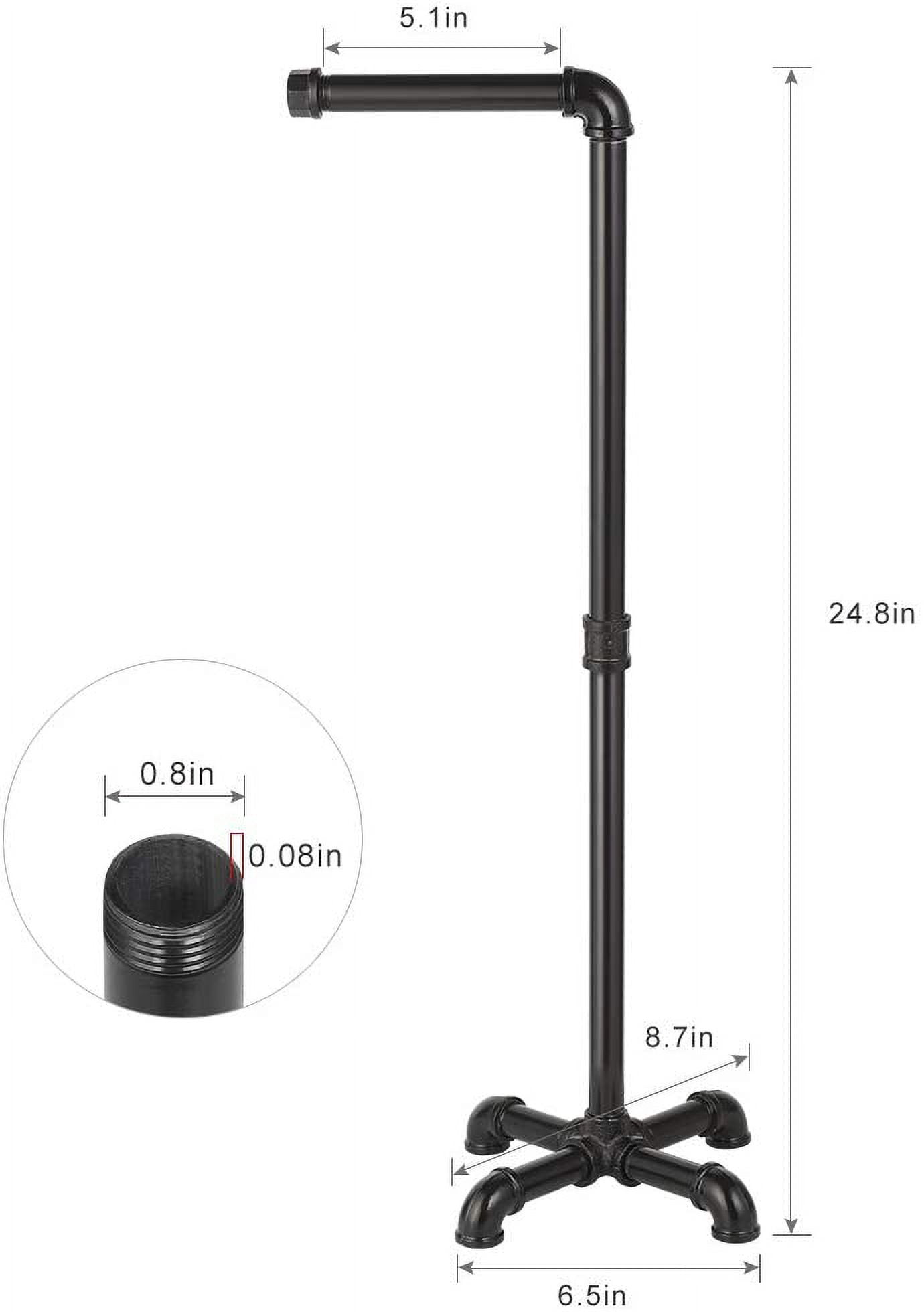 Toilet Paper Holder Stand, Industrial Free Standing Bathroom Tissue Roll Dispenser, Black