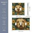 thumbnail image 2 of Yayeee Toggle Light Switch Wall Plate 2-Gang 4.56"x4.48" Decorative Outlet Cover, Flowers and Dog, 2 of 7