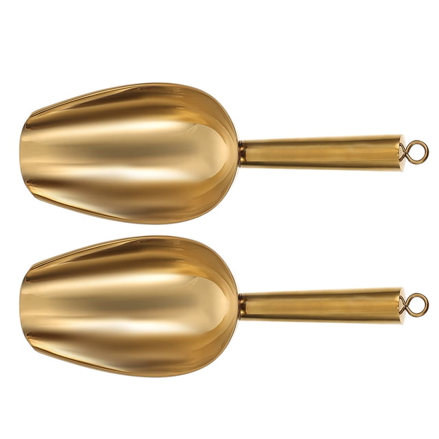 FENGGUIQU 2Ud Cucharas Para En Acero Inoxidable Dorado Para Cocina Y Buffet