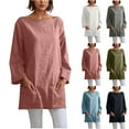 thumbnail image 2 of ShiShine Long Sleeve Shirts for Women with Pockets Tunics Tops Crew Neck Casual Lightweight Fall Spring Blouse, 2 of 6