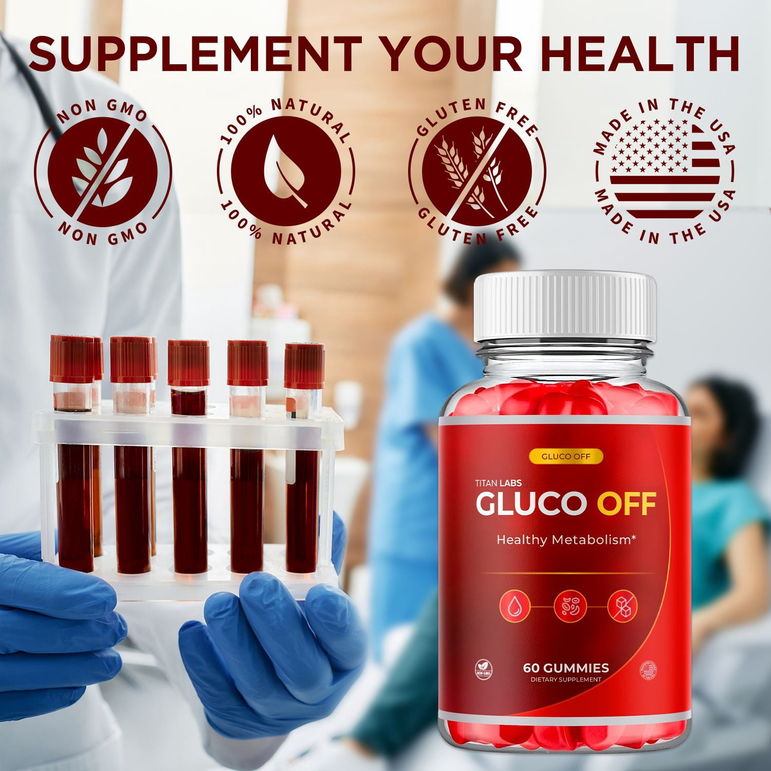 Gluco Off ACV Gummies 1000MG Advanced Formula Vitamin GlucoOff 60 Gummies