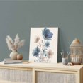 thumbnail image 2 of Wall Art Prints, Navy Blue Floral Framed Canvas Prints for Bedroom Living Room Bathroom Office, Watercolor Flowers Farmhouse Linen Gallery Wrap Wall Art Poster for Gifts Home Decor 12"x12", 2 of 9