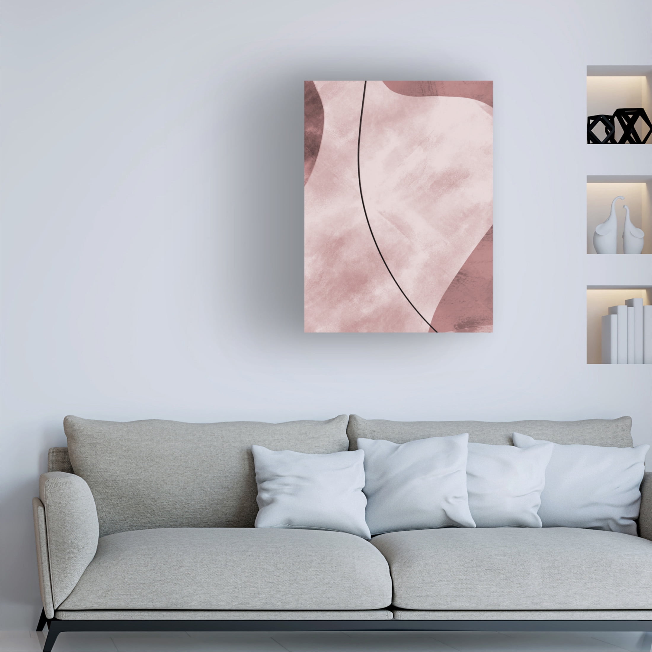 Trademark Fine Art Pictufy Studio II Abstract Shapes Pink Canvas Wall Art