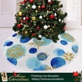 thumbnail image 6 of FMSHPON Glittering SnowflakesWatercolor Circles Xmas Christmas Tree Skirt Stand Mat for Holiday Party Decoration Indoor Outdoor 48 inches, 6 of 6