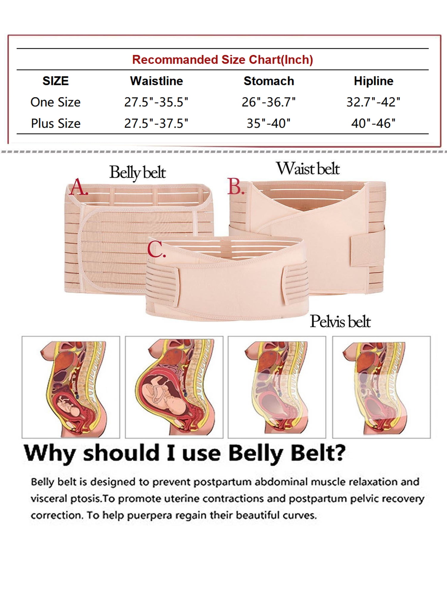 3 in 1 Postpartum Support Recovery Belly Waist Pelvis Belt