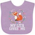 thumbnail image 3 of Inktastic My Lita Loves Me Girls Grandchild Fox Girls Baby Bib, 3 of 4