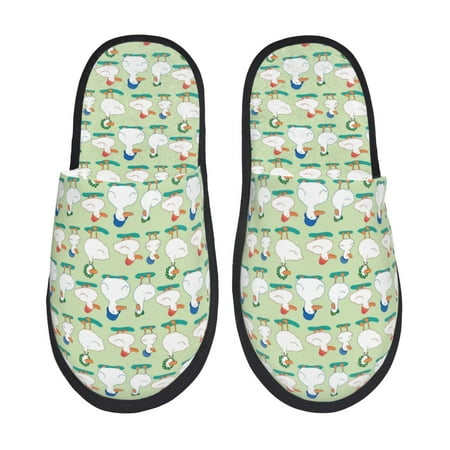 Balery Duck Slient Indoor Furry Fleece Comfort House Shoes Soft Non-Slip Home Shoes Cotton slippers House Slippers-- Large