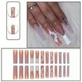 thumbnail image 3 of RAGUPEL 24Pcs Glue on Nails for Women,Pink Tip Stiletto Press on Nails,Clear and Natural Cute Nails,Stick on Nails for Dating,Party,Taking Pictures,Daily Life,Style2, 3 of 8