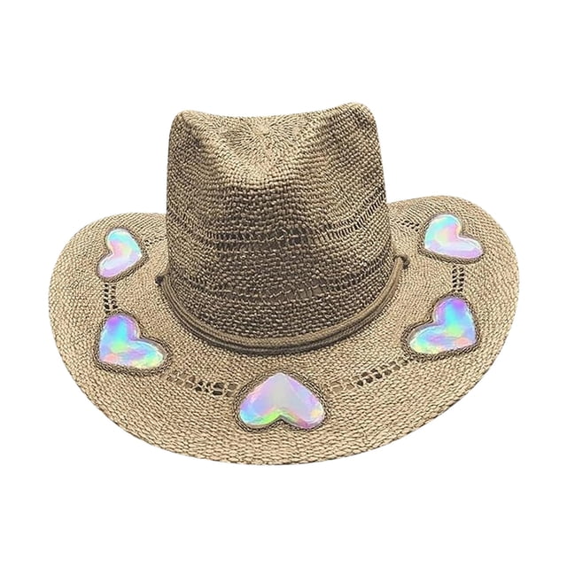 LLDYYDS - Juego de pendientes y botas de vaquera con diamantes de imitación y sombrero de vaquero, estilo occidental, de fieltro, estilo jazz, para mujer
