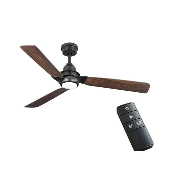 Home Decorators Collection Ester 54 in. White Color Changing Integrated LED Indoor/Outdoor Matte Black Ceiling Fan with Light Kit and Remote