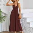 thumbnail image 5 of TUGOXIE Boho Sexy Dresses for Women Flowy Casual Maxi Red Sleeveless Loose Womens Sundress XL, 5 of 5